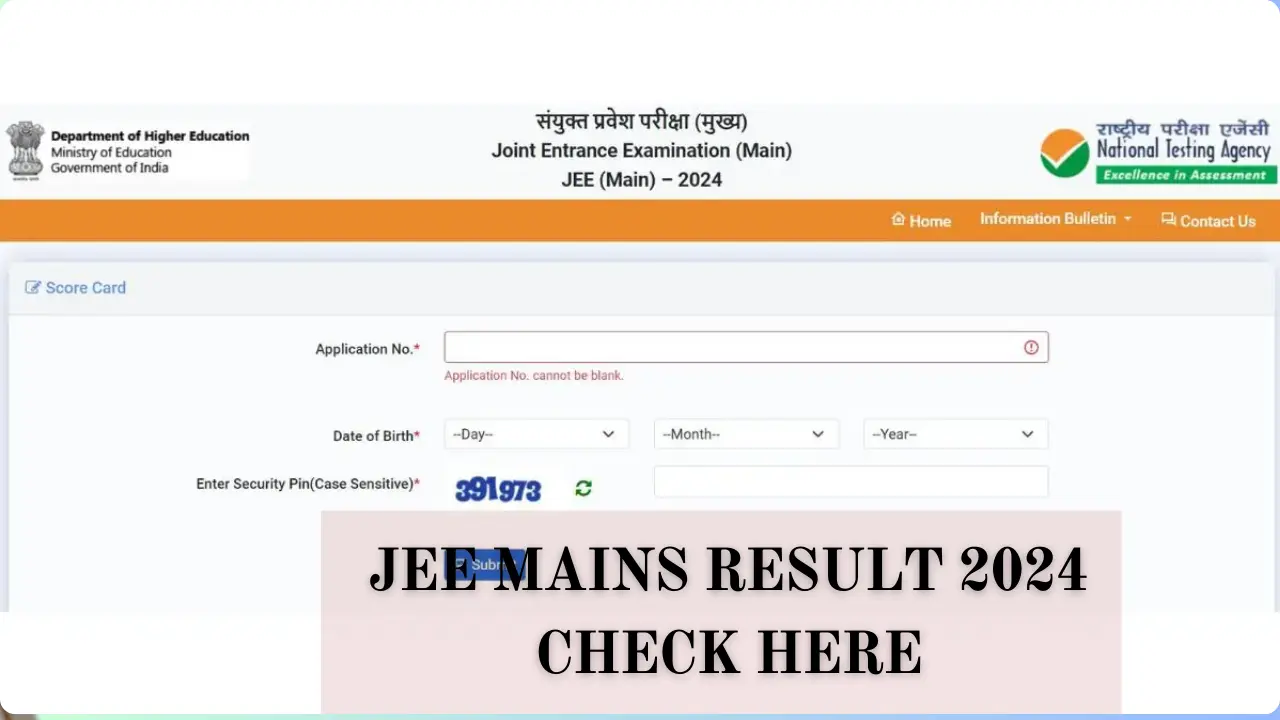 Jee Mains Result 2024 Check Here